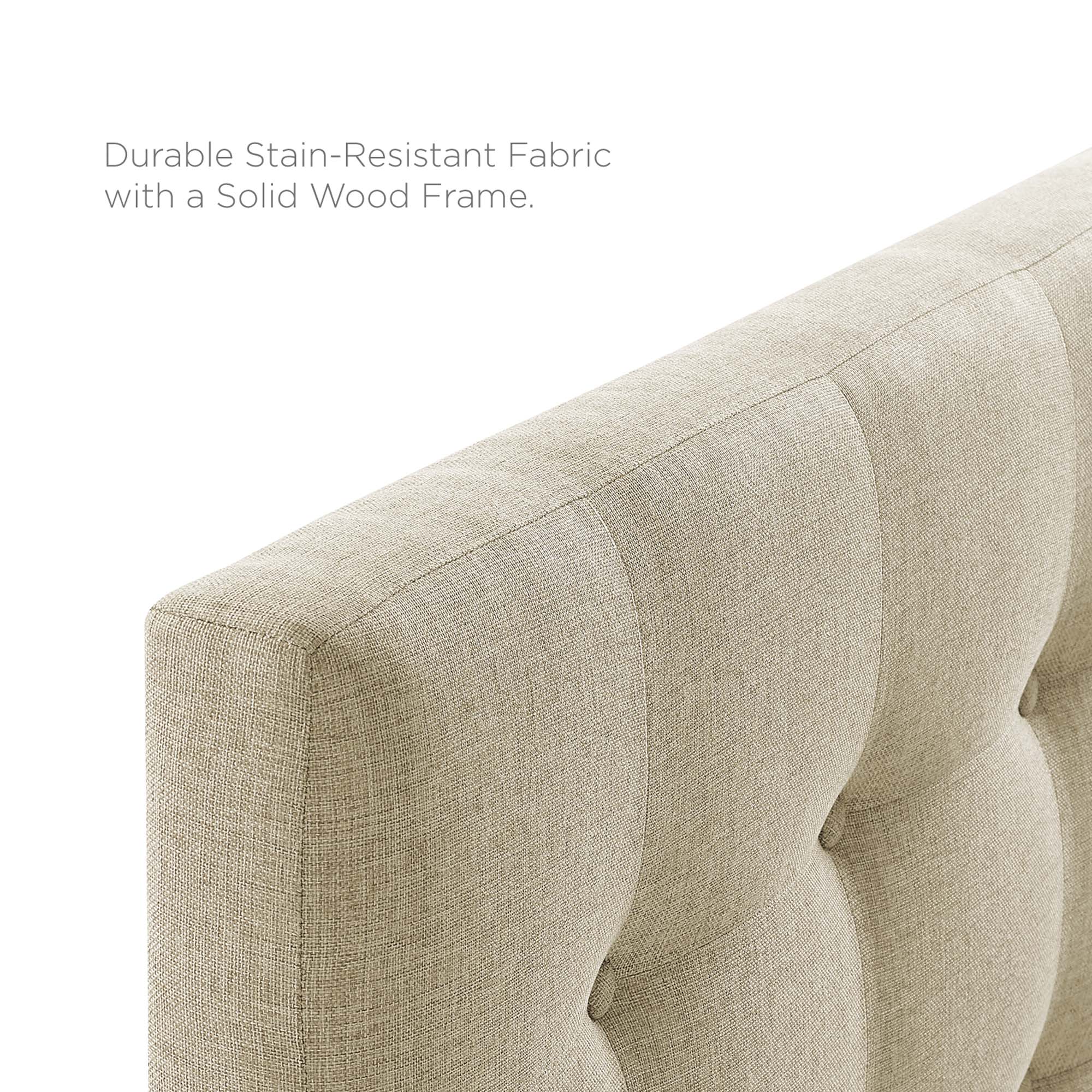 Emily Upholstered Fabric Queen Headboard - Beige