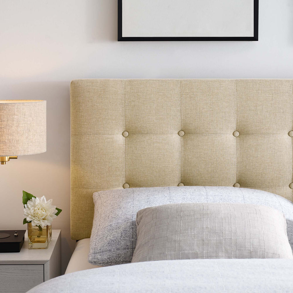 Emily Upholstered Fabric Queen Headboard - Beige