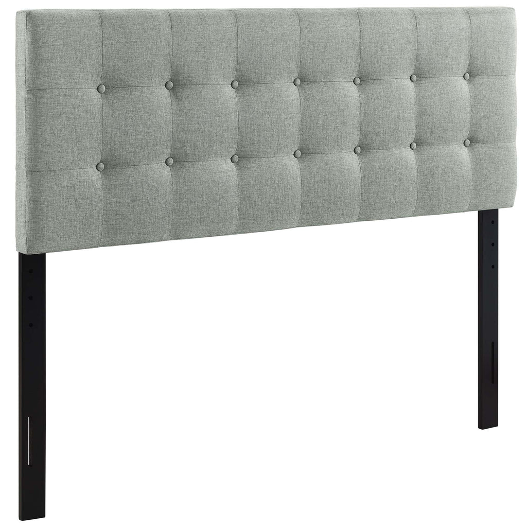 Emily Upholstered Fabric Headboard - Gray — Gray Queen