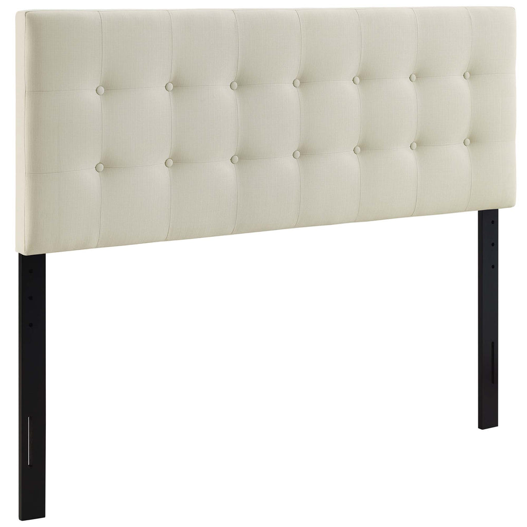 Emily Upholstered Fabric Queen Headboard - Ivory