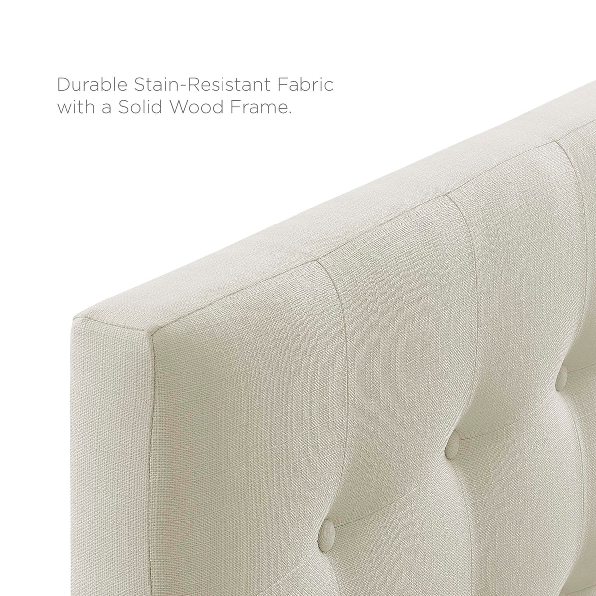 Emily Upholstered Fabric Queen Headboard - Ivory