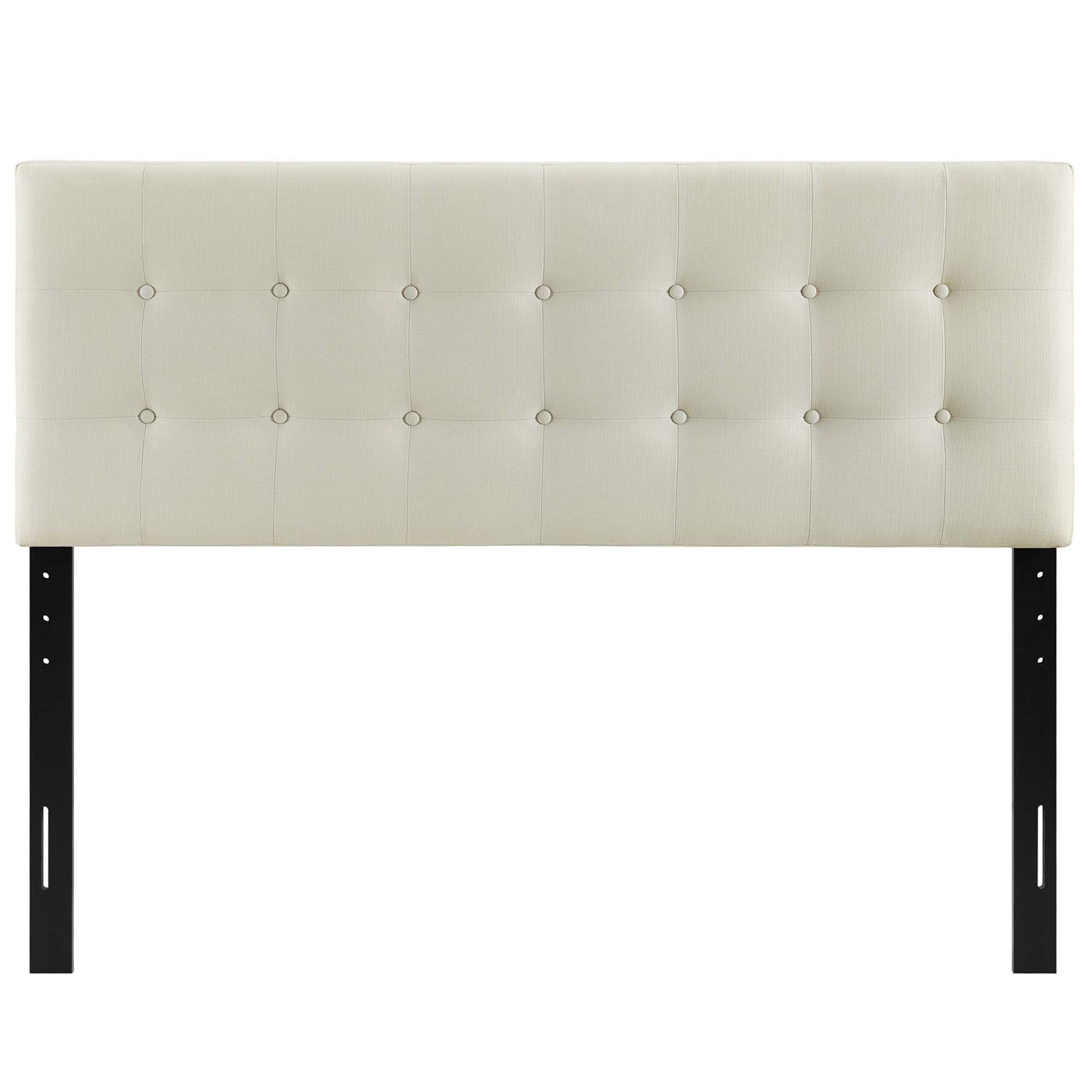 Emily Upholstered Fabric Queen Headboard - Ivory