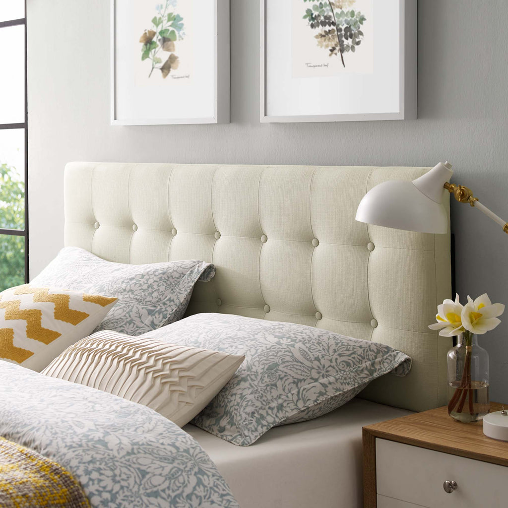 Emily Upholstered Fabric Queen Headboard - Ivory
