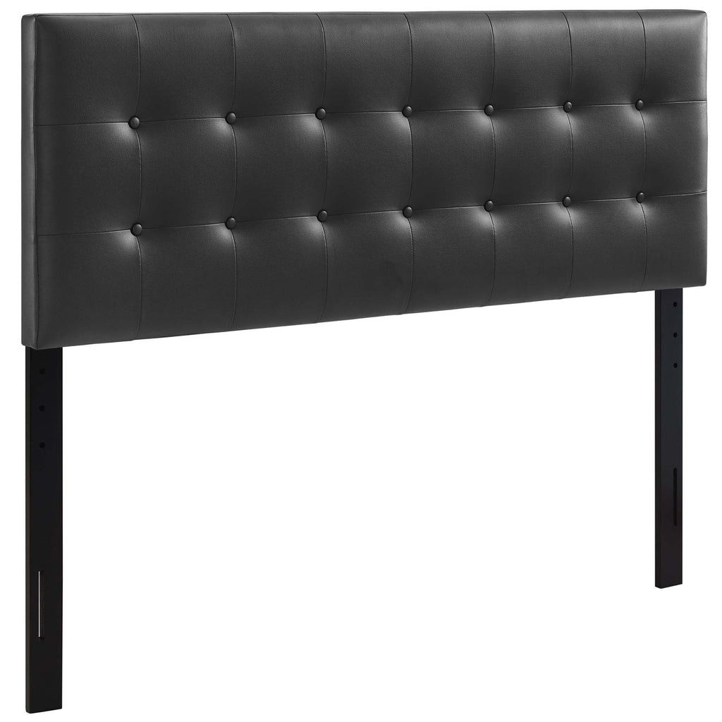 Emily Upholstered Vinyl Queen Headboard - Black
