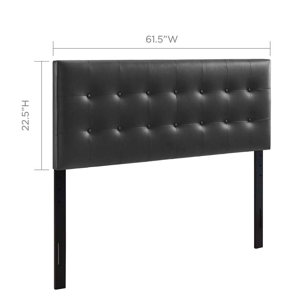 Emily Upholstered Vinyl Queen Headboard - Black