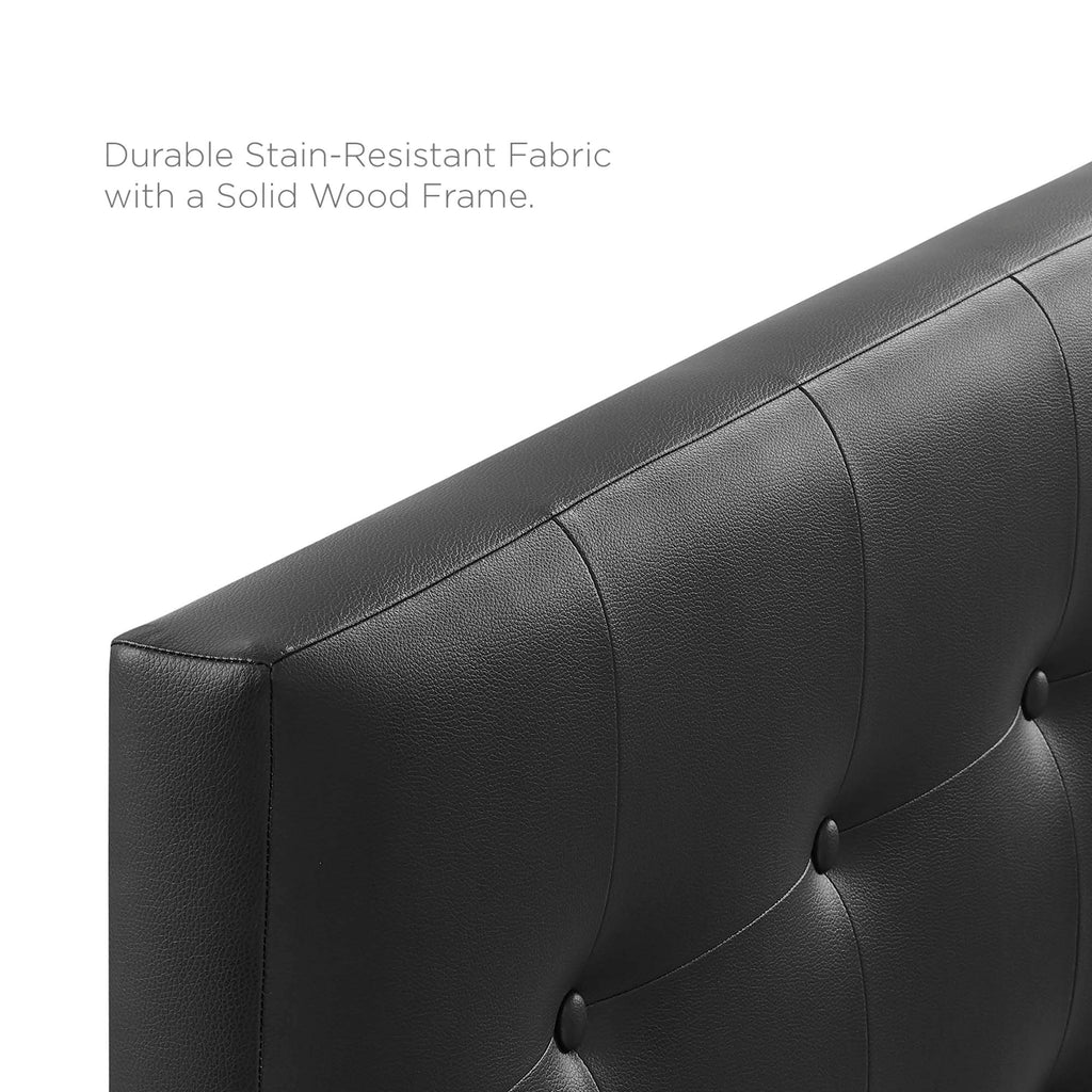 Emily Upholstered Vinyl Queen Headboard - Black