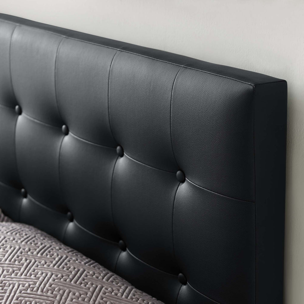 Emily Upholstered Vinyl Queen Headboard - Black