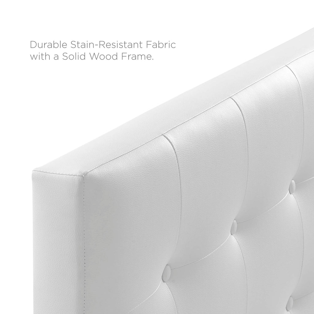 Emily Upholstered Vinyl Queen Headboard - White