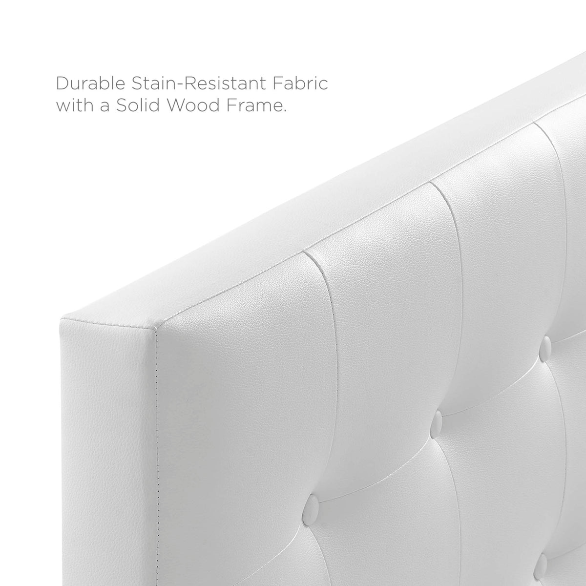 Emily Upholstered Vinyl Queen Headboard - White