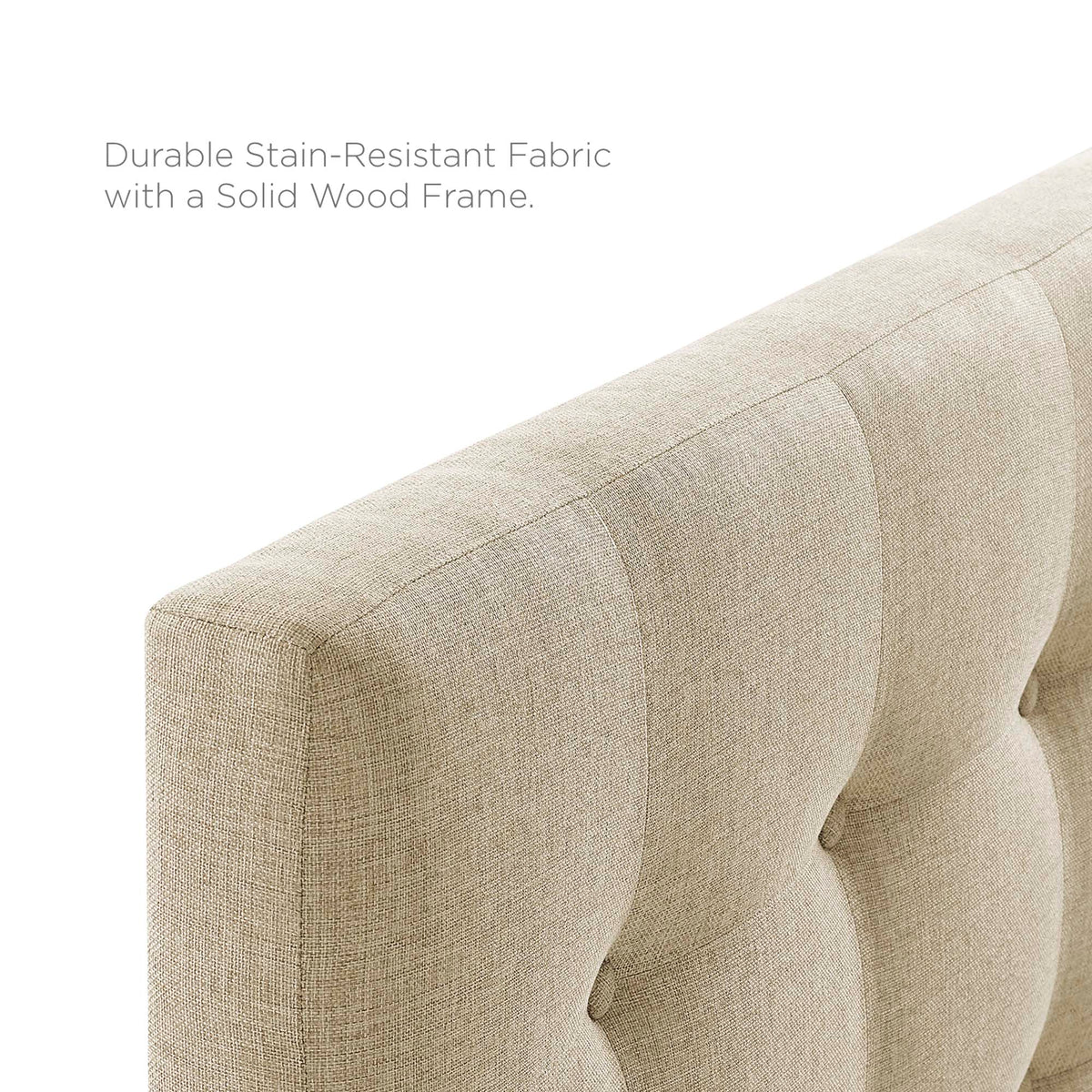 Emily Upholstered Fabric Full Headboard - Beige