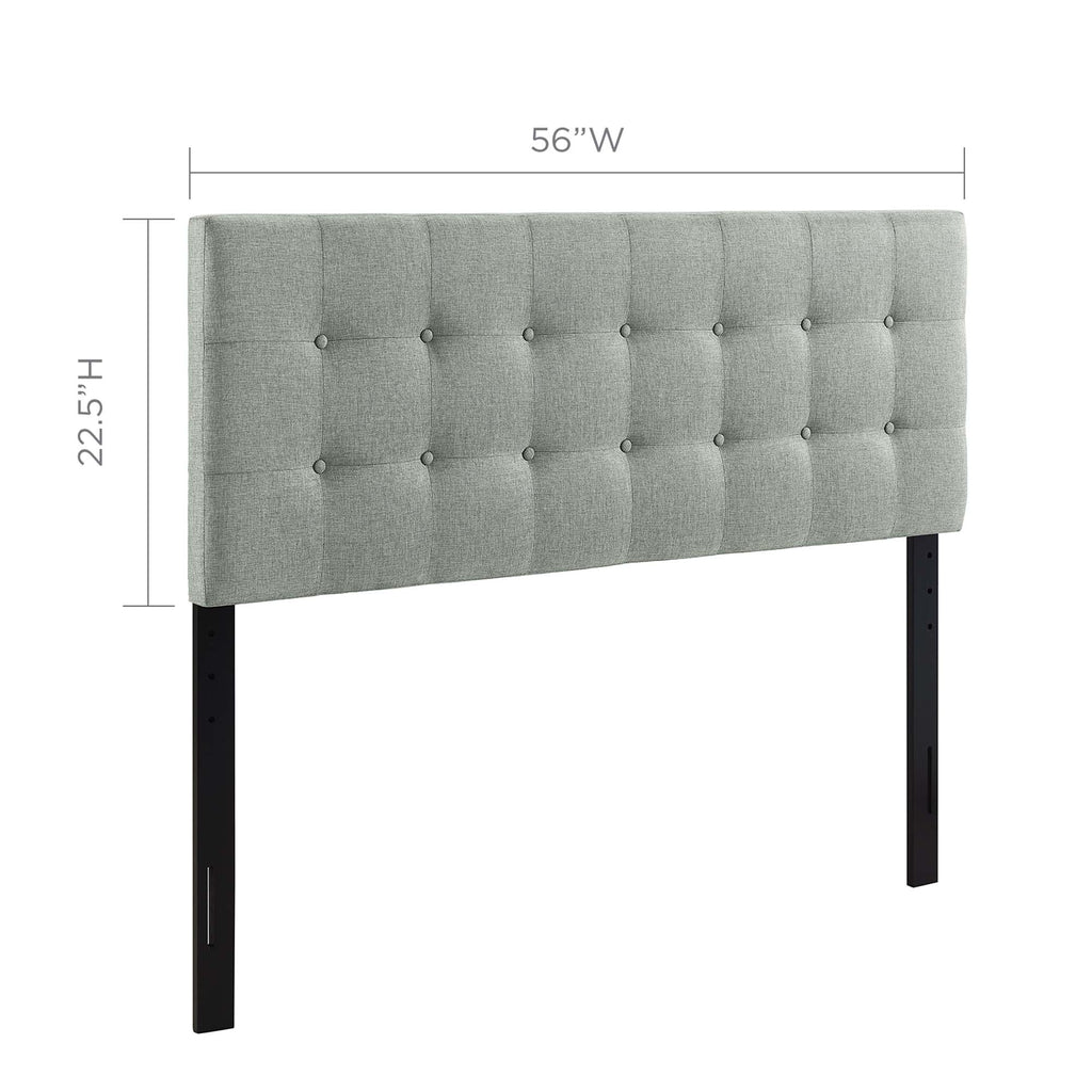 Emily Upholstered Fabric Full Headboard - Gray