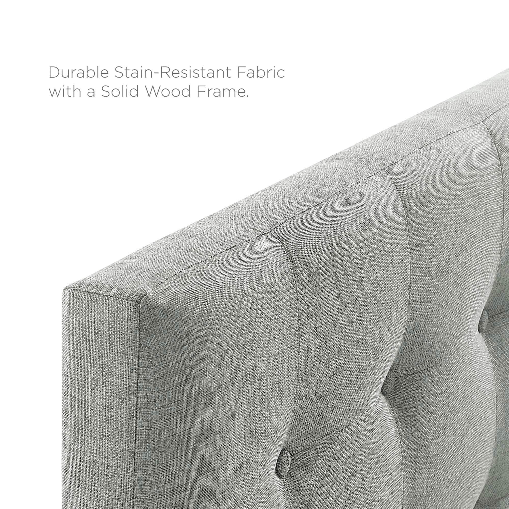 Emily Upholstered Fabric Full Headboard - Gray