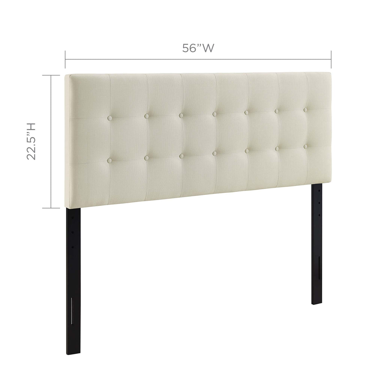 Emily Upholstered Fabric Full Headboard - Ivory