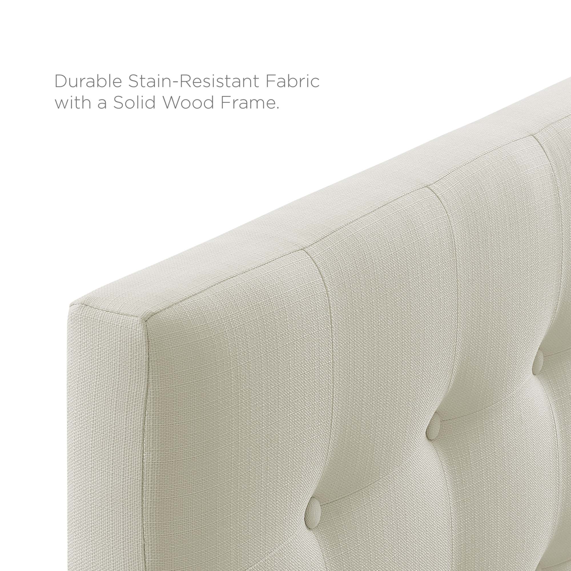 Emily Upholstered Fabric Full Headboard - Ivory
