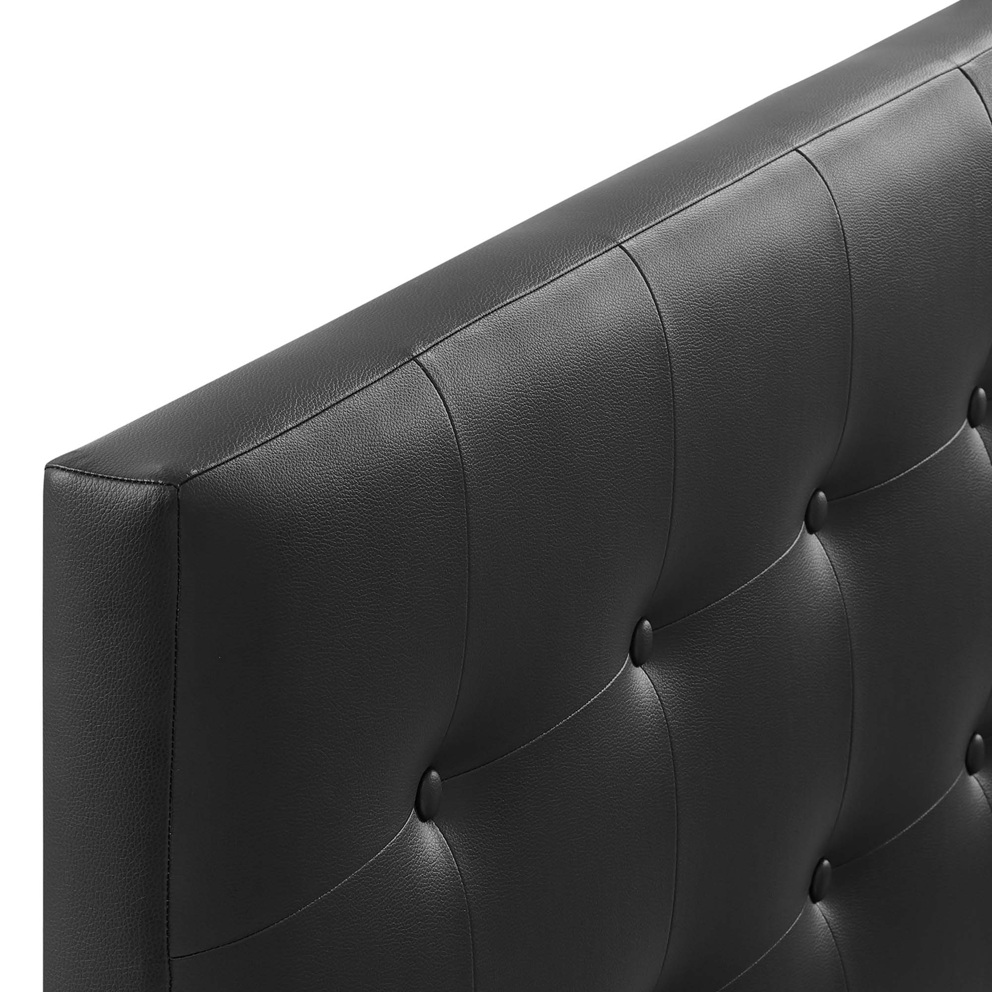 Emily Upholstered Vinyl Full Headboard - Black