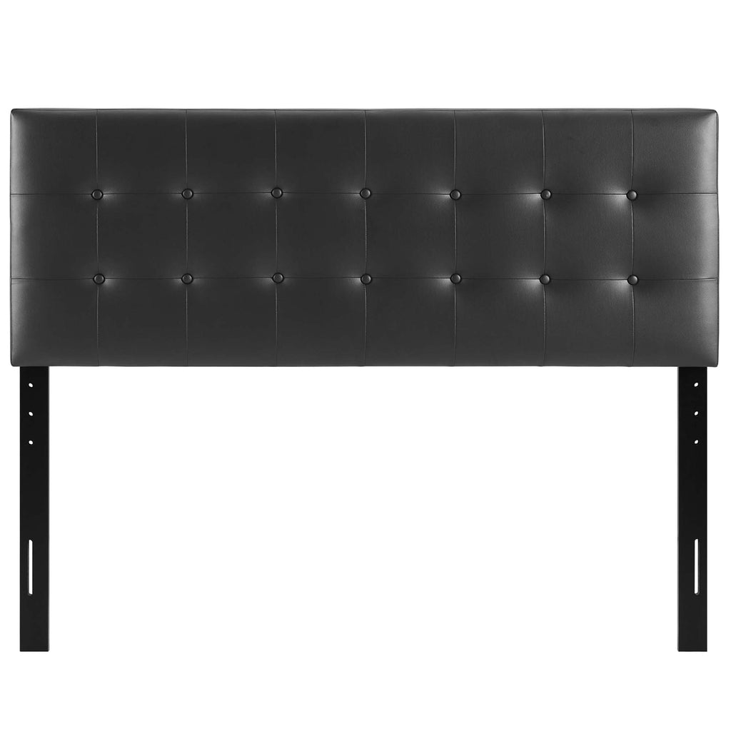 Emily Upholstered Vinyl Full Headboard - Black