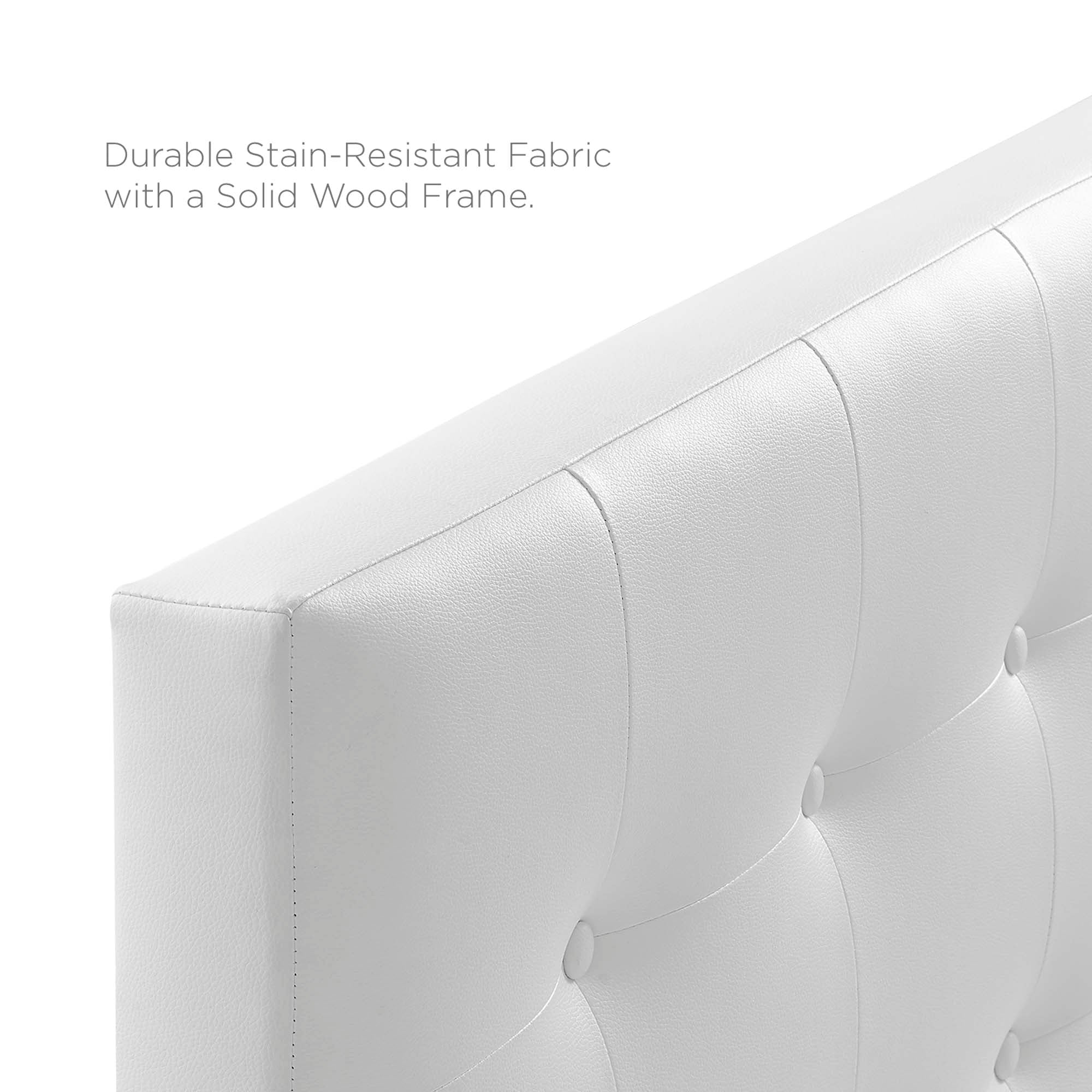 Emily Upholstered Vinyl Full Headboard - White