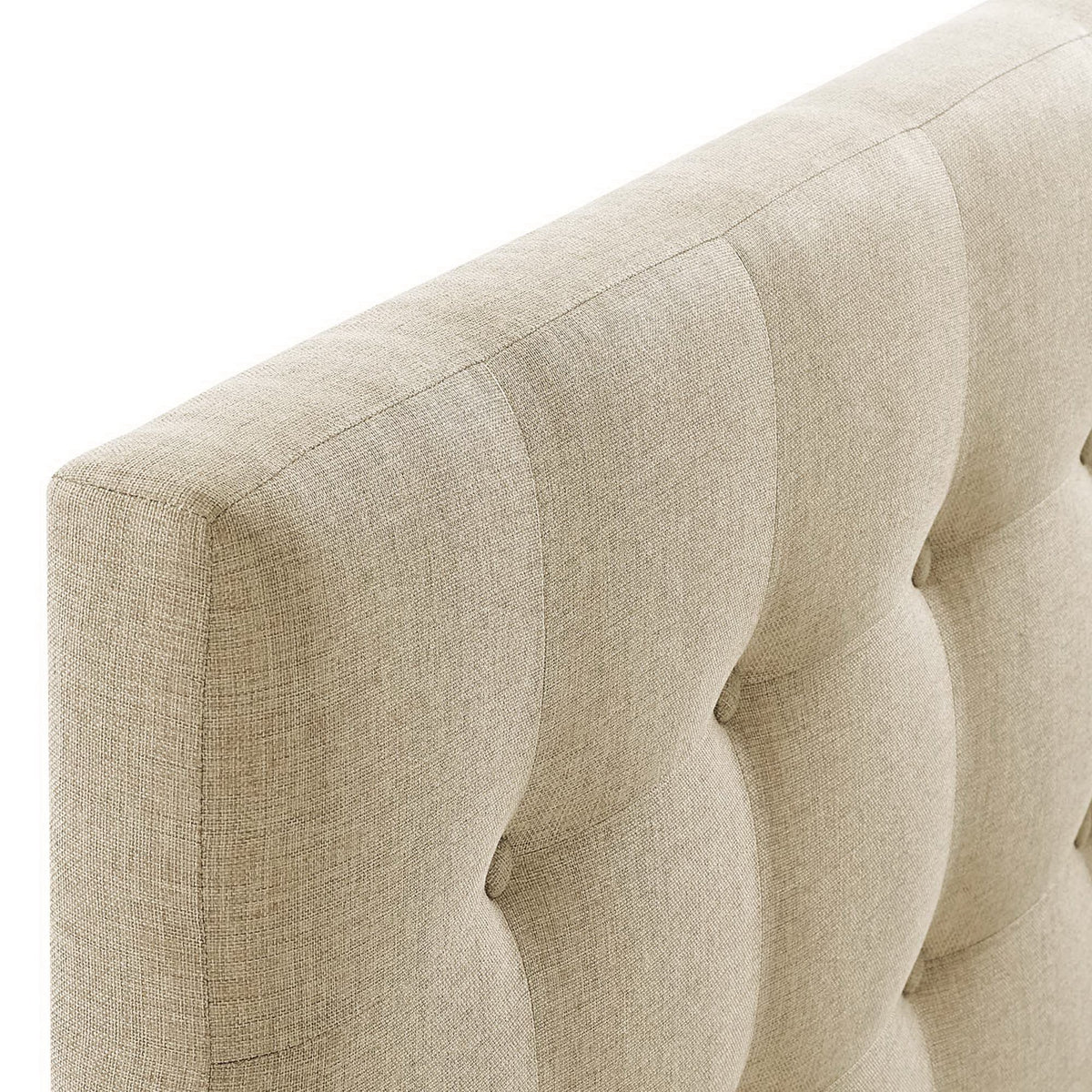 Emily Upholstered Fabric King Headboard - Beige