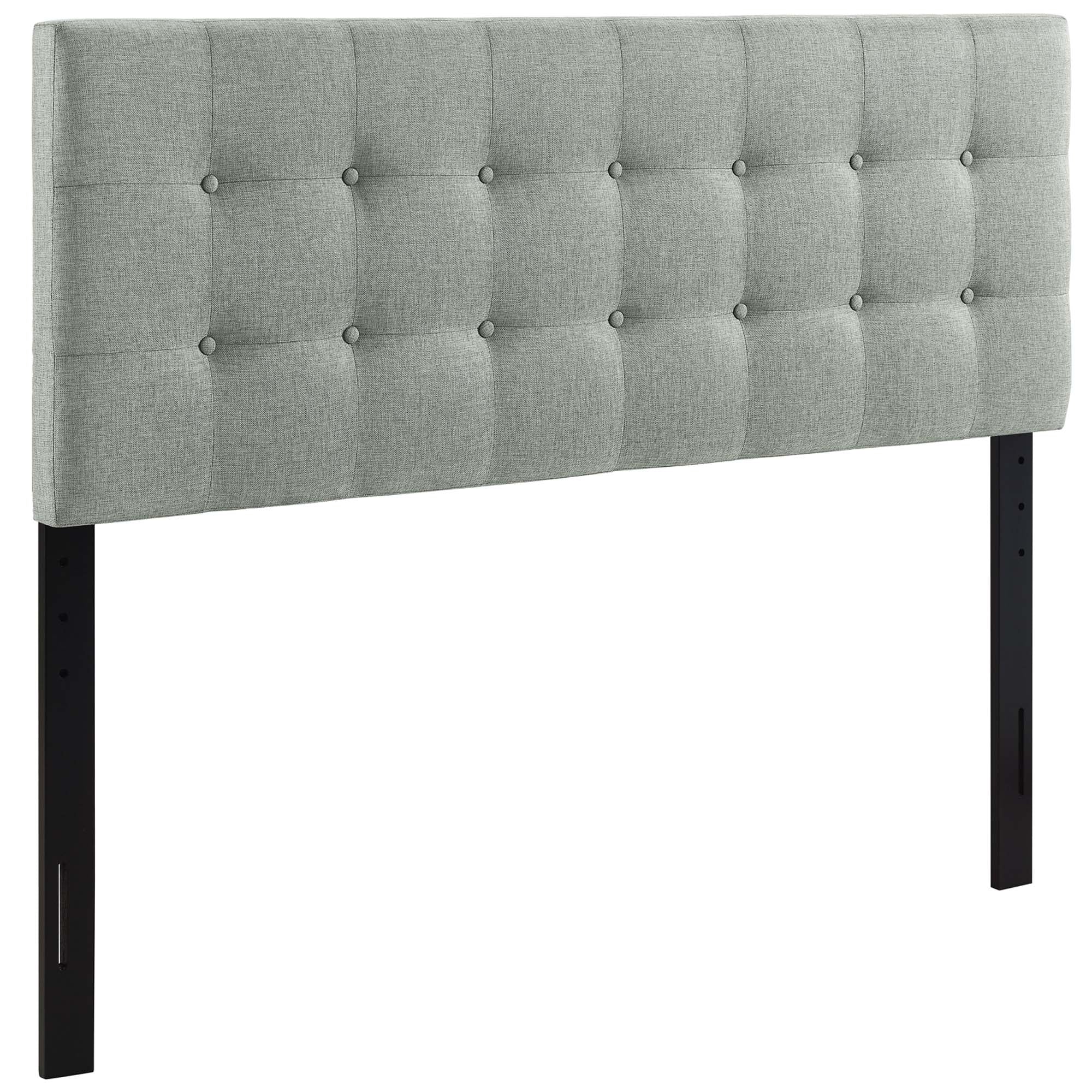 Emily Upholstered Fabric King Headboard - Gray