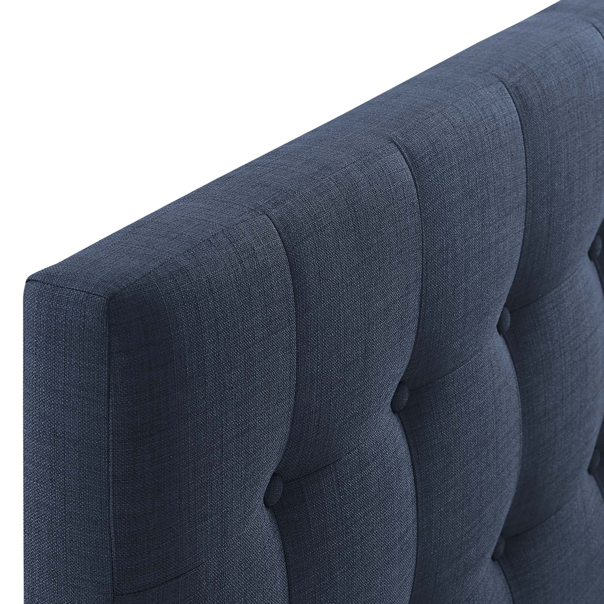 Emily Upholstered Fabric King Headboard - Navy