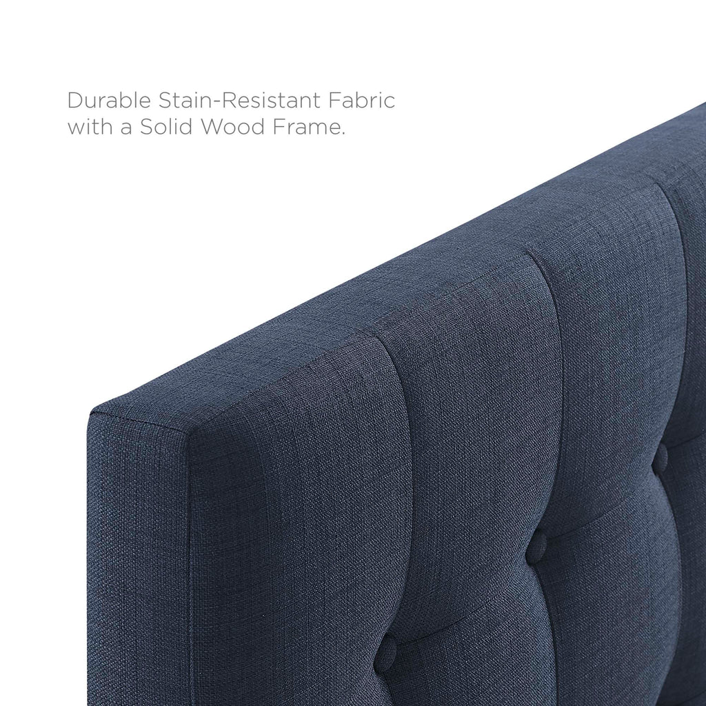 Emily Upholstered Fabric King Headboard - Navy