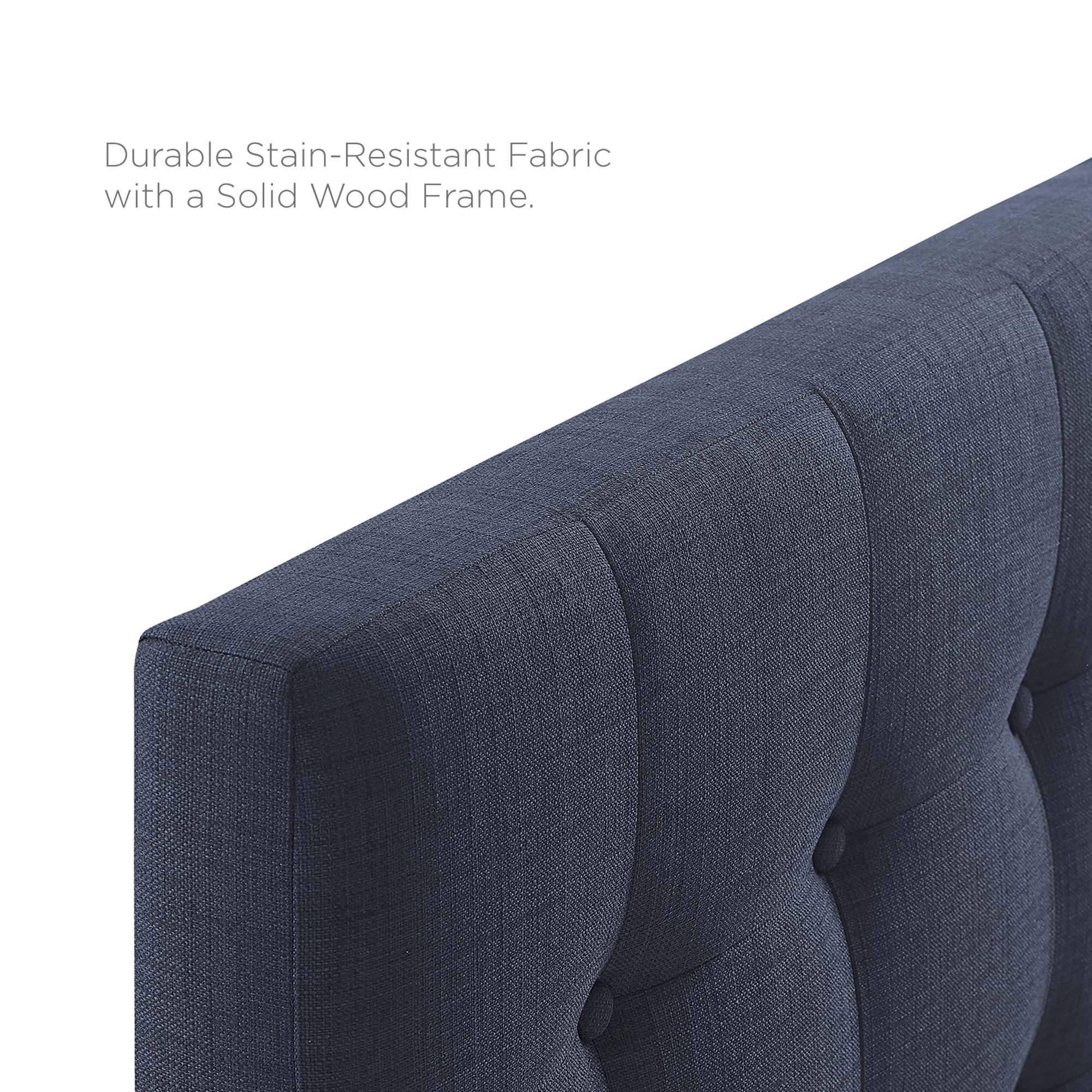 Emily Upholstered Fabric King Headboard - Navy