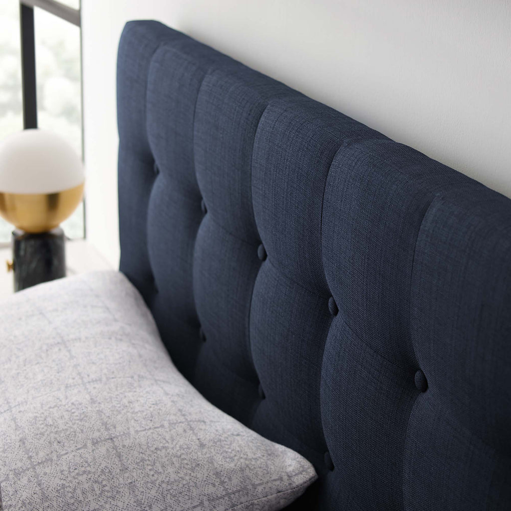 Emily Upholstered Fabric King Headboard - Navy