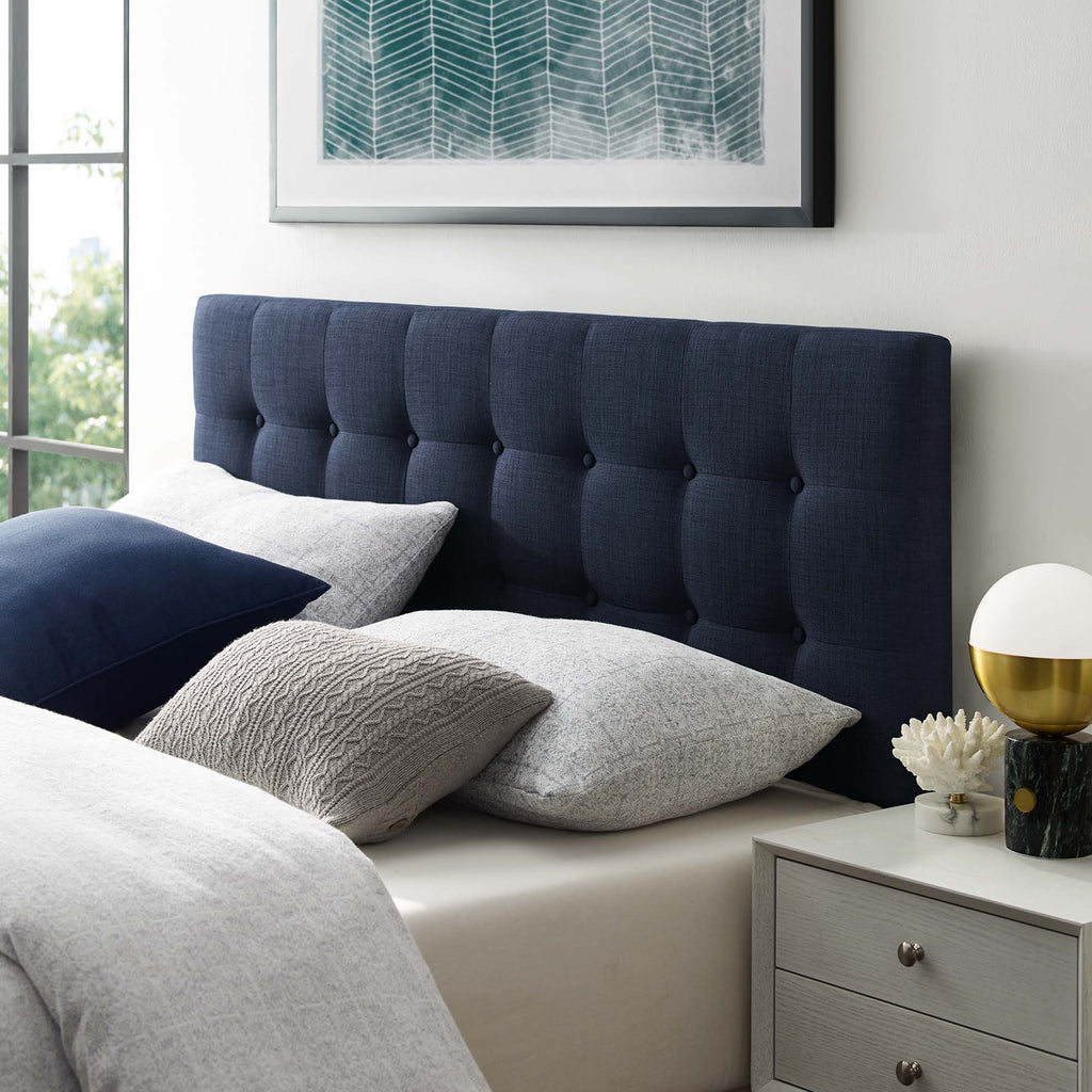 Emily Upholstered Fabric King Headboard - Navy