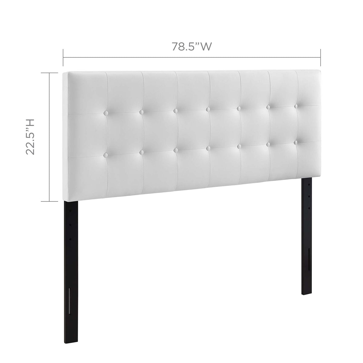 Emily Upholstered Vinyl King Headboard - White