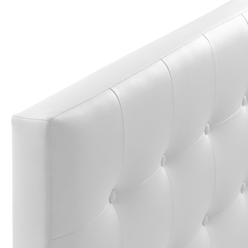 Emily Upholstered Vinyl King Headboard - White
