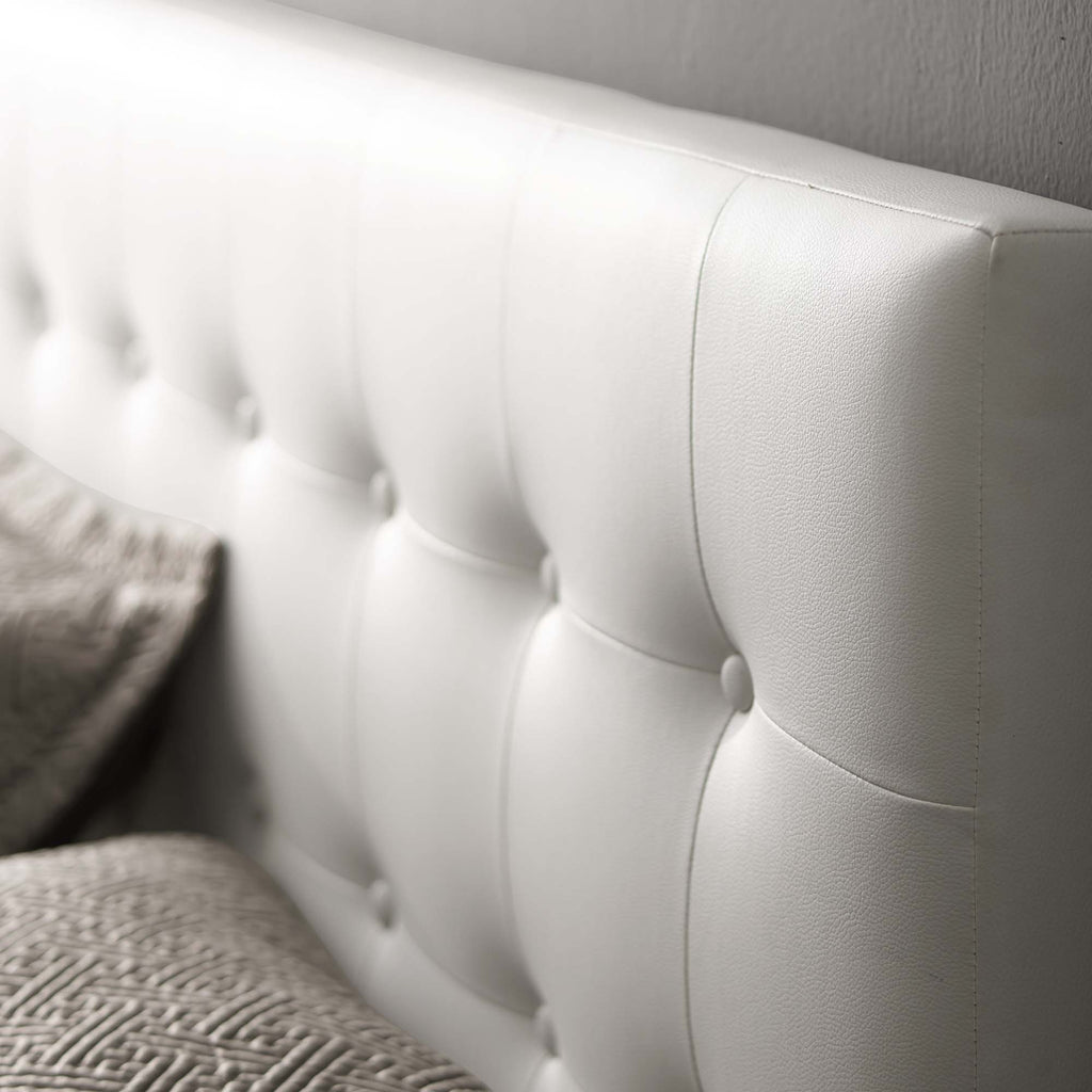 Emily Upholstered Vinyl King Headboard - White