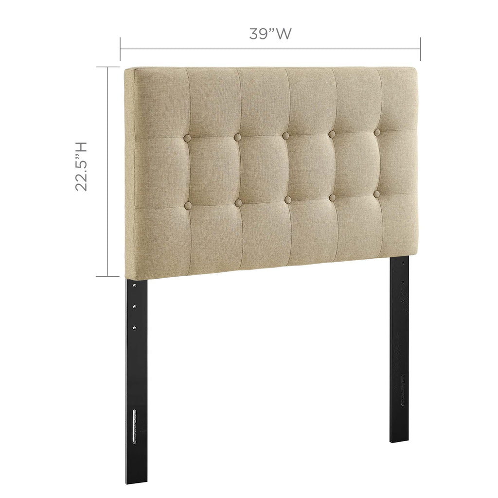 Emily Upholstered Fabric Twin Headboard - Beige