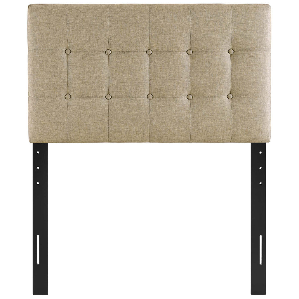 Emily Upholstered Fabric Twin Headboard - Beige