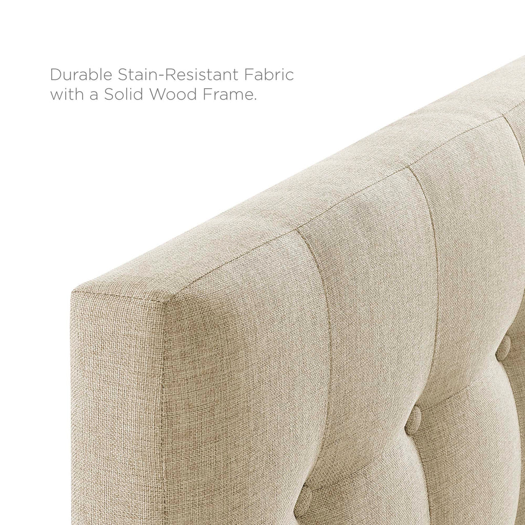 Emily Upholstered Fabric Twin Headboard - Beige