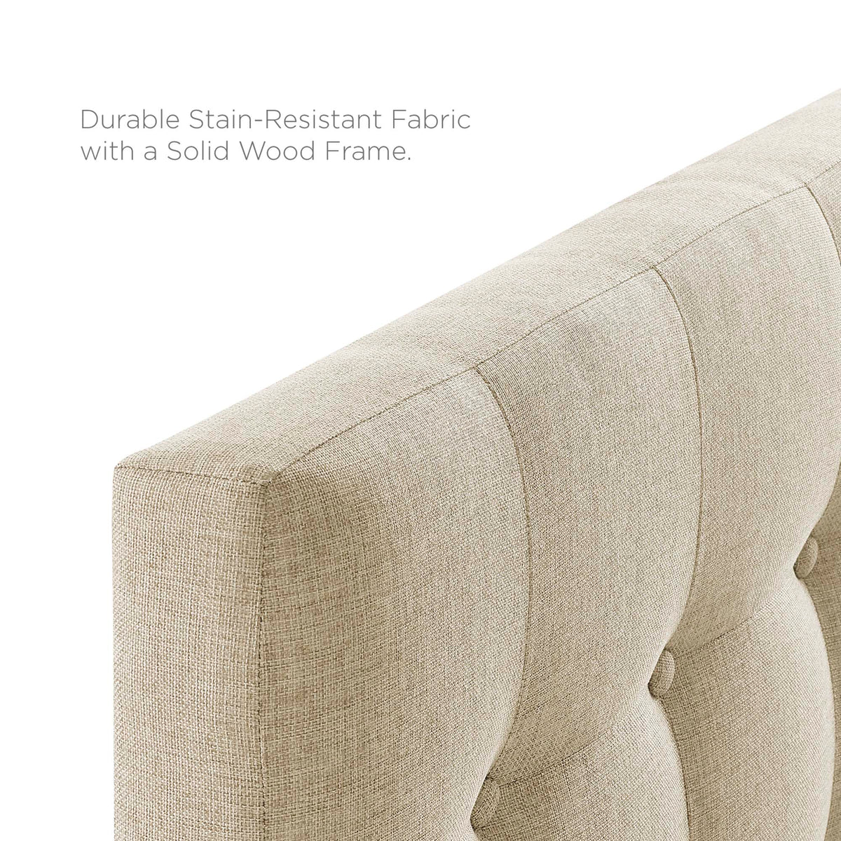Emily Upholstered Fabric Twin Headboard - Beige