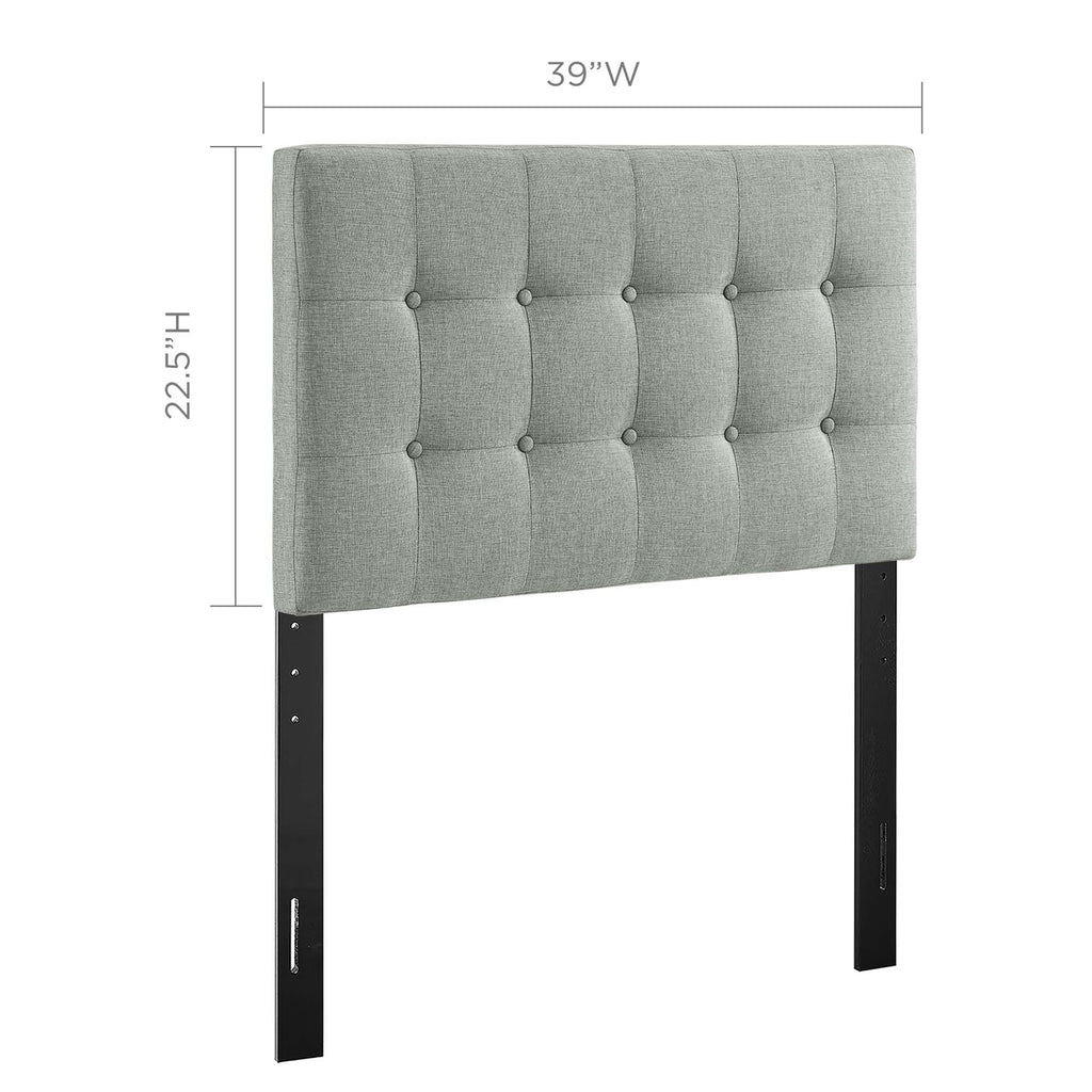 Emily Upholstered Fabric Twin Headboard - Gray