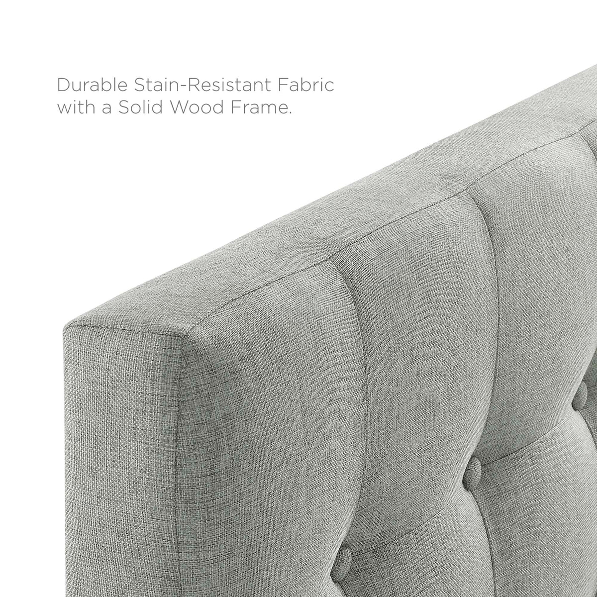 Emily Upholstered Fabric Twin Headboard - Gray