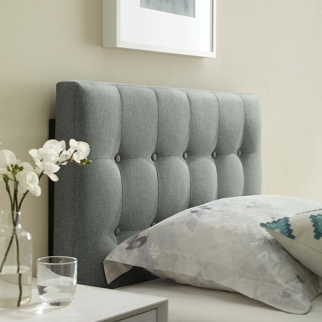 Emily Upholstered Fabric Twin Headboard - Gray