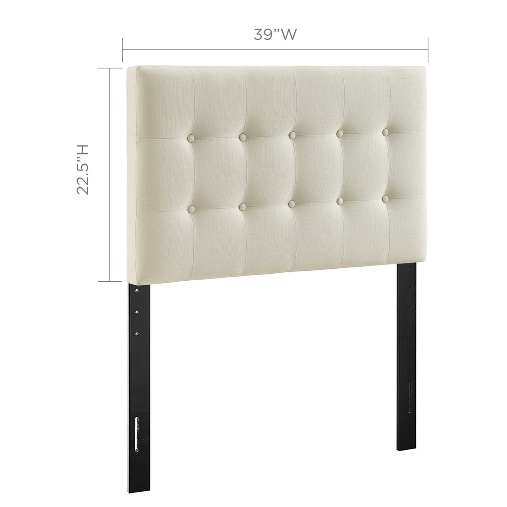Emily Upholstered Fabric Twin Headboard - Ivory