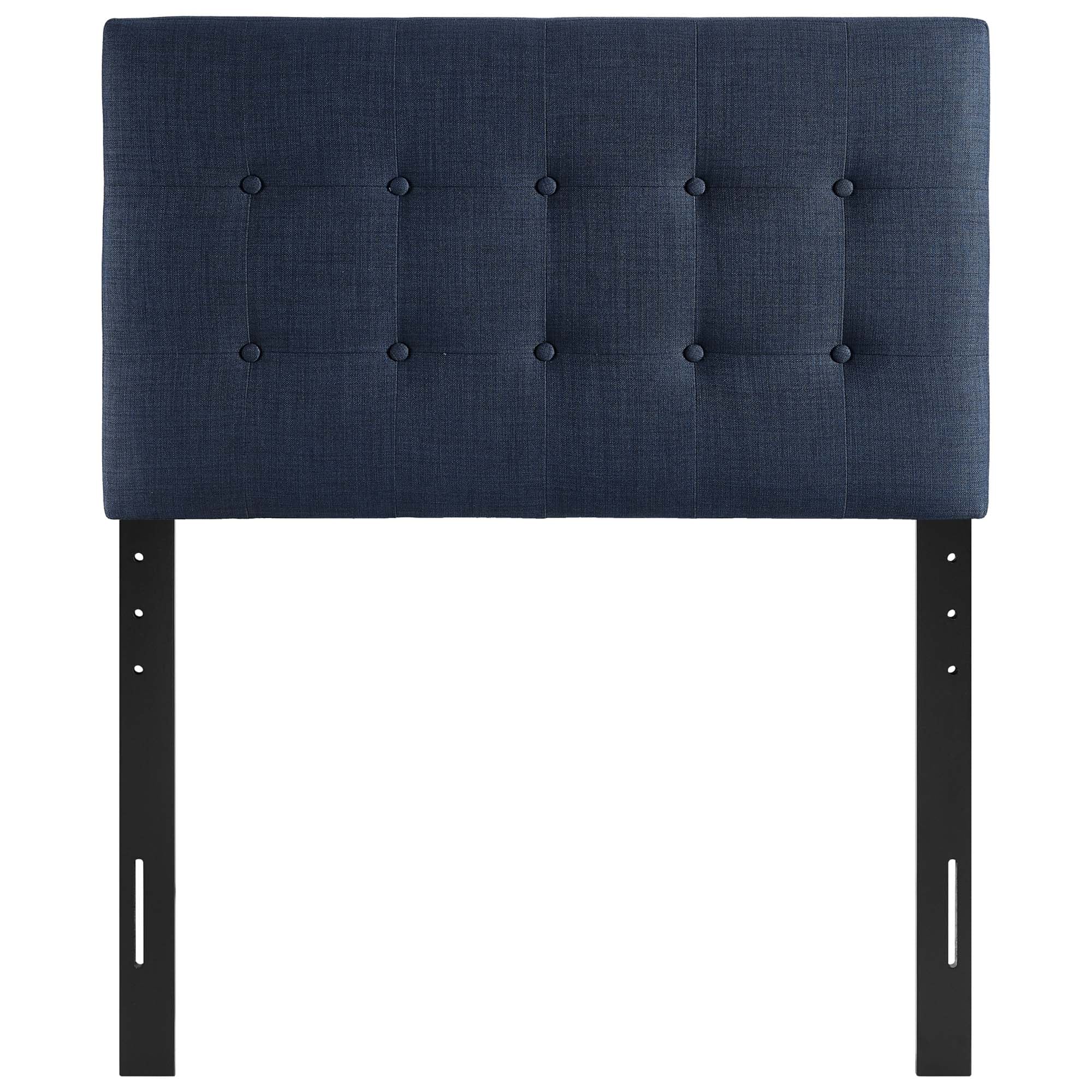 Emily Upholstered Fabric Twin Headboard - Navy