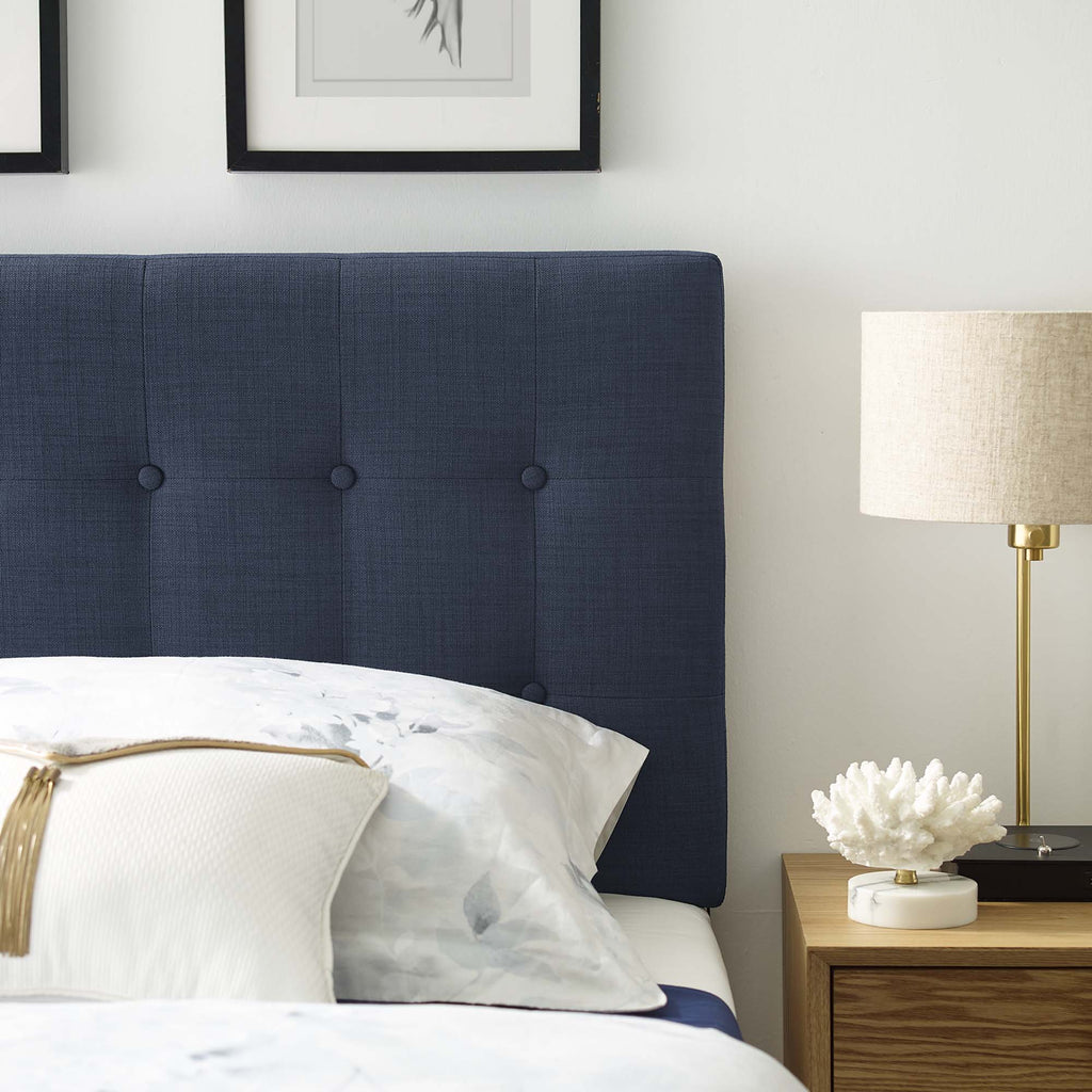 Emily Upholstered Fabric Twin Headboard - Navy