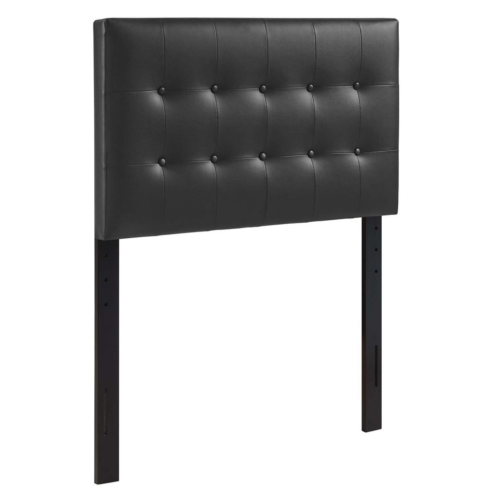 Emily Upholstered Vinyl Twin Headboard - Black
