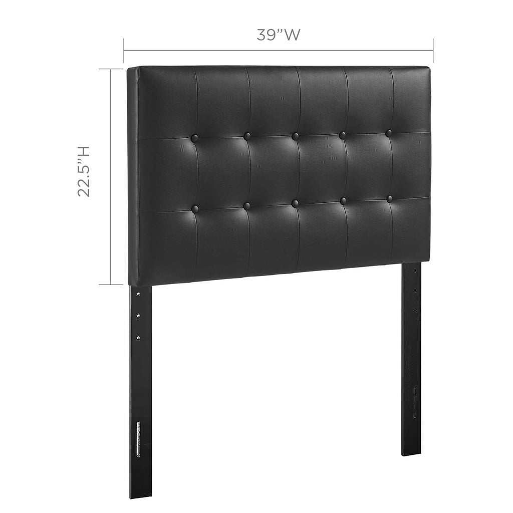 Emily Upholstered Vinyl Twin Headboard - Black