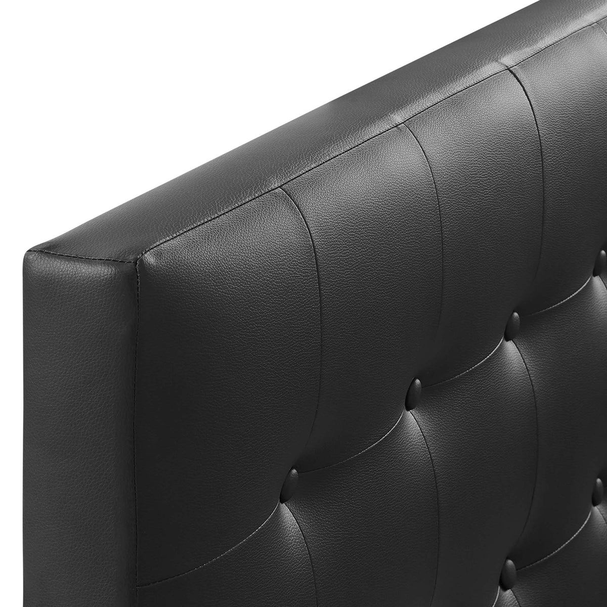 Emily Upholstered Vinyl Twin Headboard - Black