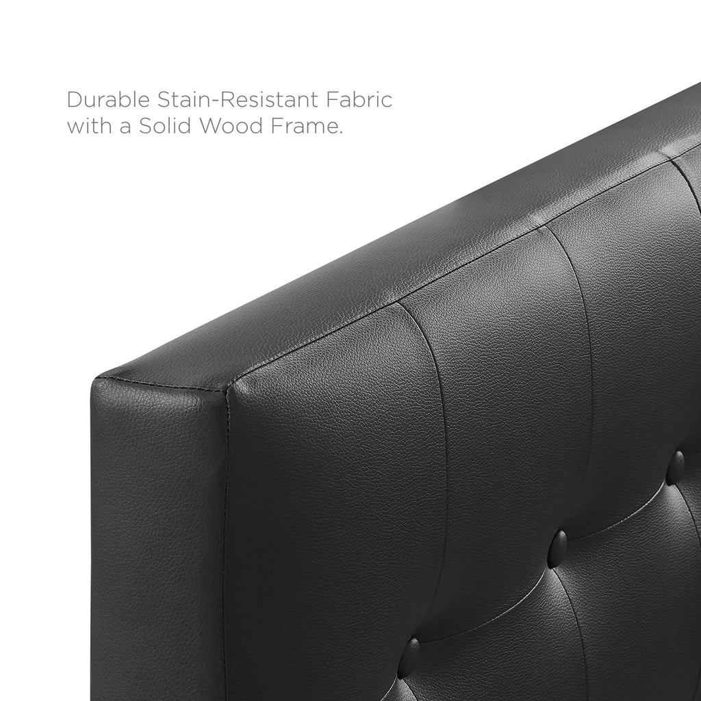 Emily Upholstered Vinyl Twin Headboard - Black