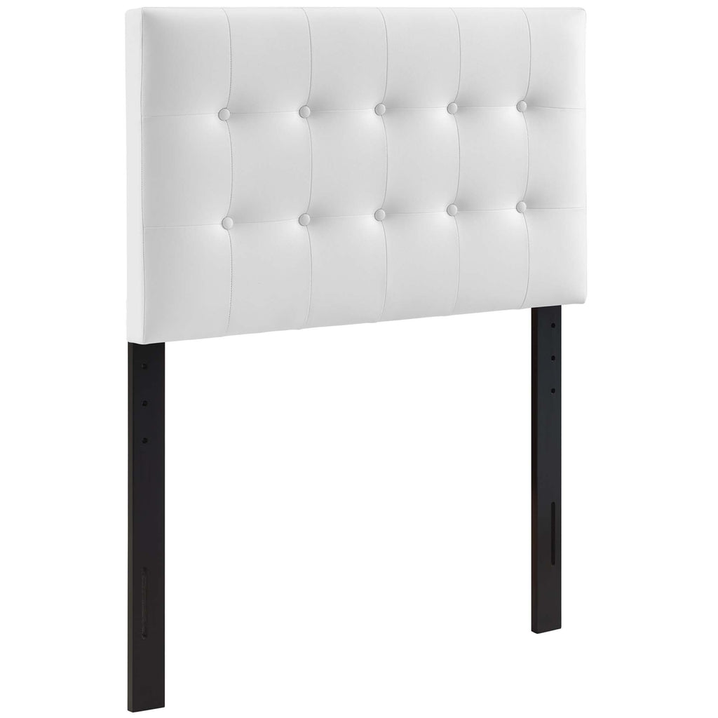 Emily Upholstered Vinyl Twin Headboard - White