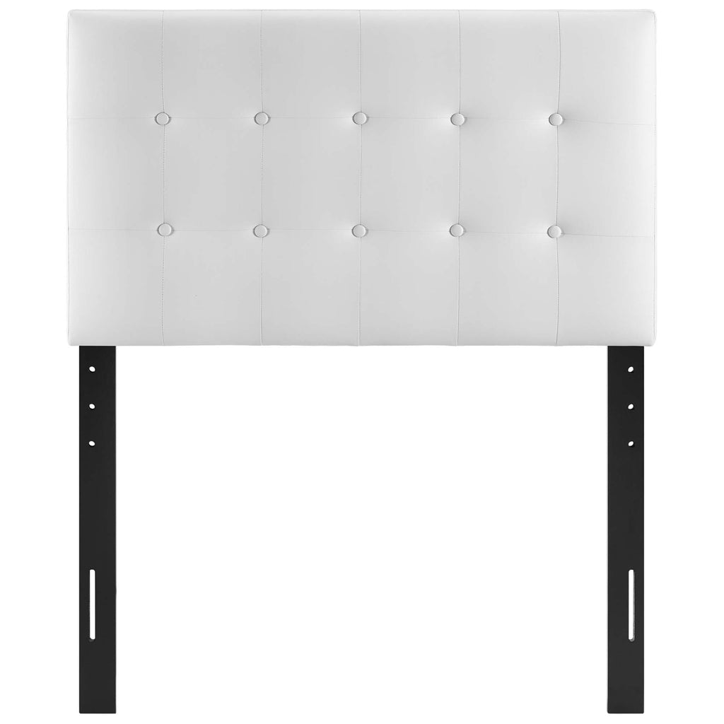 Emily Upholstered Vinyl Twin Headboard - White
