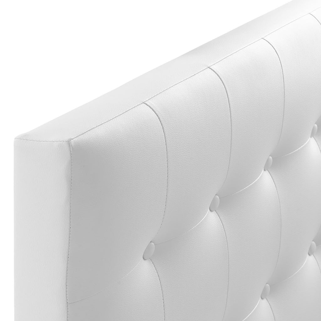 Emily Upholstered Vinyl Twin Headboard - White