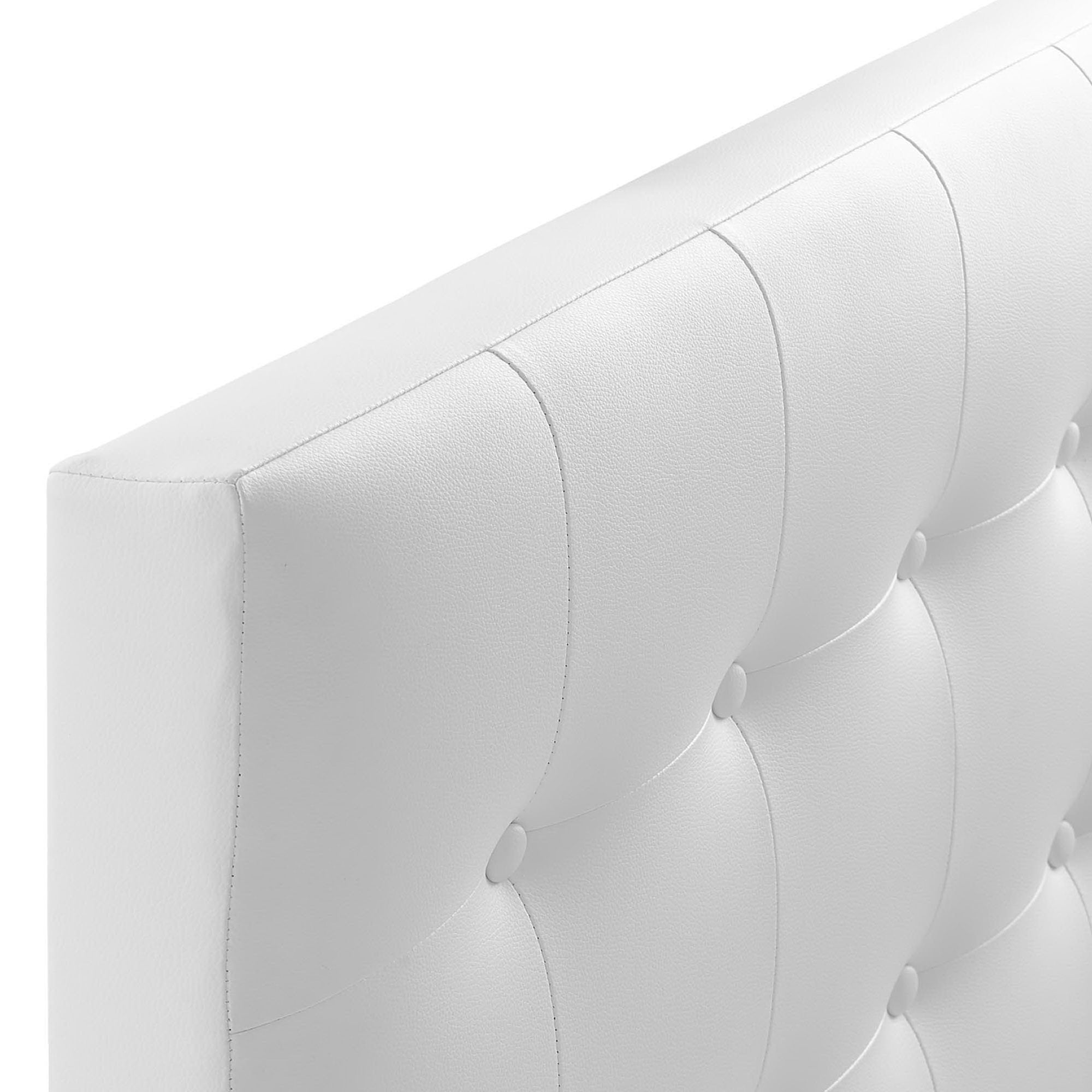 Emily Upholstered Vinyl Twin Headboard - White