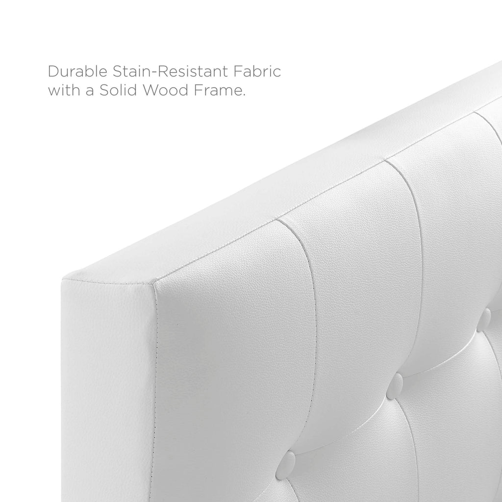 Emily Upholstered Vinyl Twin Headboard - White